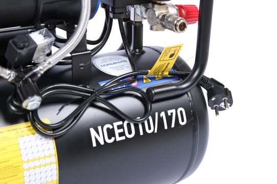 Поршневой компрессор 18 л, 170 л/м, 220В, 0.9 кВт, коаксиальный, безмасляный Nordberg NCEO10/170