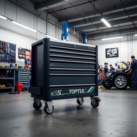 Тележка инструментальная TOPTUL GE-41330,7 ящиков, с набором инструментов 413 предметов 