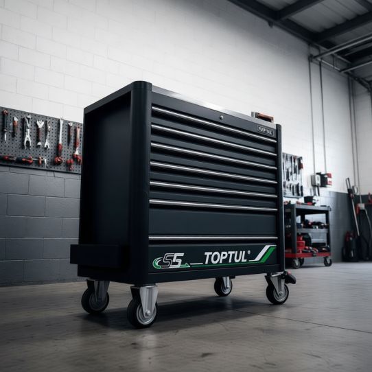 Тележка инструментальная TOPTUL GE-41330,7 ящиков, с набором инструментов 413 предметов 
