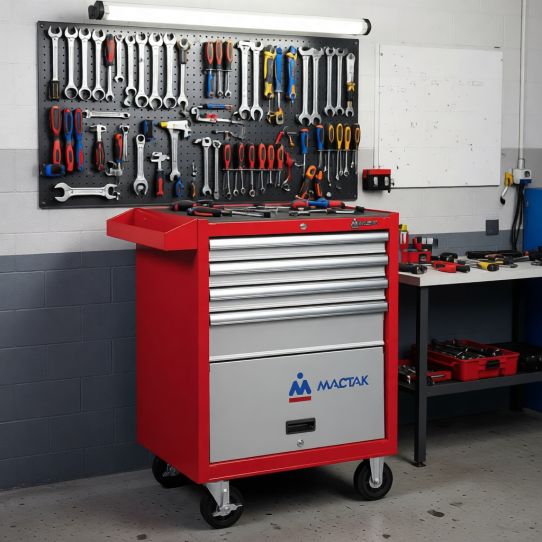 Тележка инструментальная МАСТАК 522-04581R, 4 ящика и отсек, без инструментов