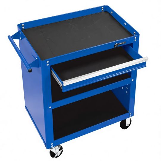 Тележка инструментальная МАСТАК 520-01580MB, 3 полки и выдвижной ящик