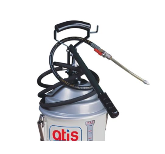 Нагнетатель смазки мобильный на 13 л, Atis HG-68012 6-8 бар, механический, с производительностью 120 гр/мин