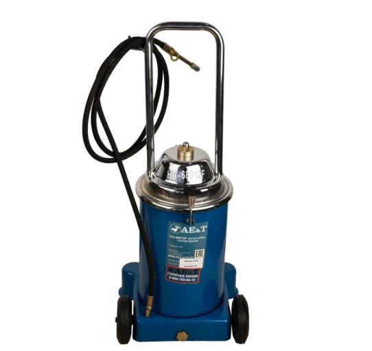 Нагнетатель смазки ножной 13 л, AE&T HG-68012F 300-350 бар, механический, с длиной подающего шланга на 2.5 м
