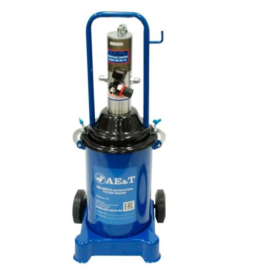 Нагнетатель смазки 12 л пневматический производительность 850 г/мин, давление смазки до 400 бар, передвижной AE&T HG-68212
