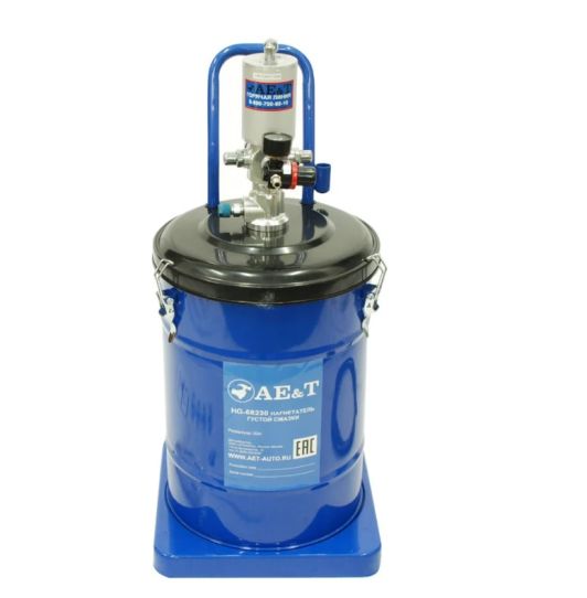 Нагнетатель смазки пневматический 6-8 бар, давление смазки до 400 бар с производительностью 850 г/мин HG-68230 AE&T