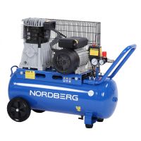 Поршневой компрессор 50 л, 446 л/м, 220В, 3 кВт, ременной, масляный Nordberg NCE50/480