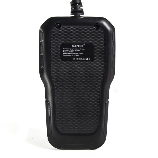 Тестер аккумуляторных батарей 6/12 В AGM, EFB, Gel SLA, цифровой, защита от переполюсовки iCarTool IC-105