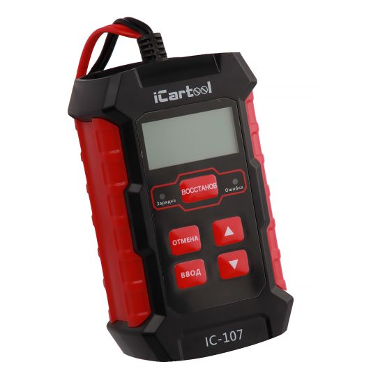 Тестер и зарядное устройство АКБ 12/24В с восстановлением, цифровой индикатор, защита 3 в 1 iCartool IC-107