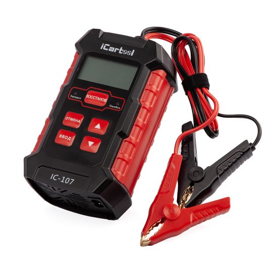 Тестер и зарядное устройство АКБ 12/24В с восстановлением, цифровой индикатор, защита 3 в 1 iCartool IC-107