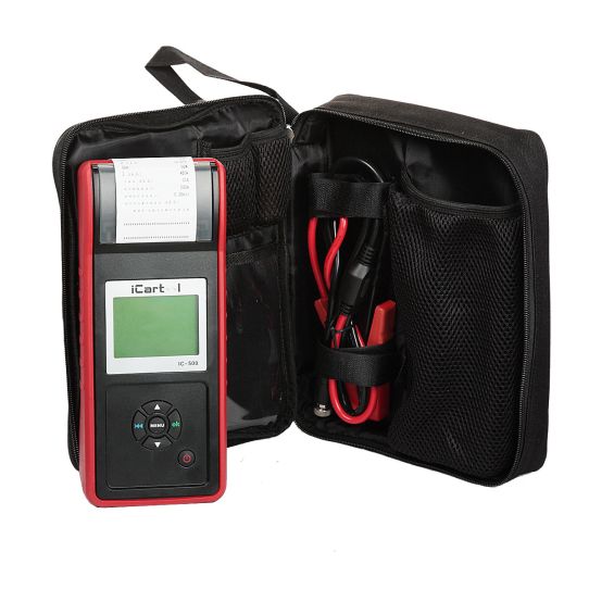 Тестер аккумуляторных батарей 12/24В с цифровым дисплеем и термопринтером iCartool IC-500