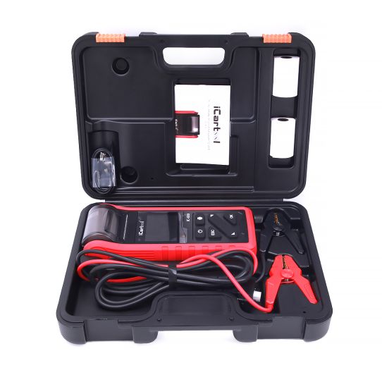 Тестер аккумуляторов 6/12/24В AGM EFB GEL с цифровым индикатором и встроенным термопринтером iCartool IC-600