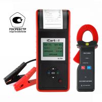 Тестер аккумуляторных батарей 12/24В AGM EFB GEL с цифровым индикатором и термопринтером iCartool IC-700