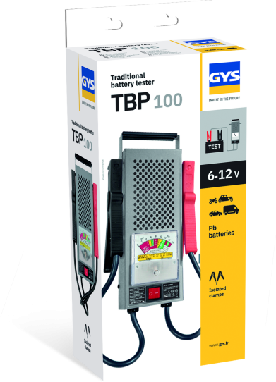 Нагрузочная вилка-тестер аккумуляторов 6/12 В и стрелочным вольтметром, 100 Ач, 055131 GYS ТВР 100