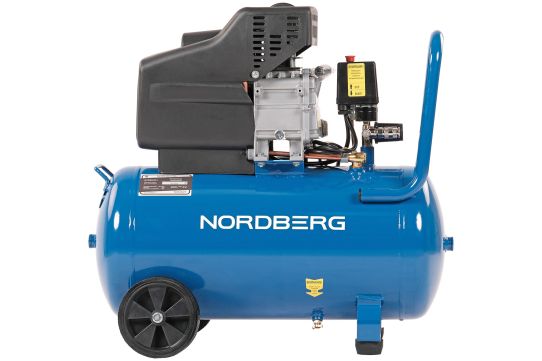 Поршневой компрессор Nordberg NCE50/241 220В, ресивер 50л, 240л/мин, с прямым приводом
