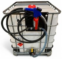 Мини АЗС из еврокуба для ДТ 12V 40 л/м бытовая со счетчиком в пистолете