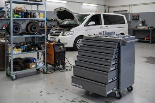 Тележка инструментальная, Optimal NT317, 7 ящиков, без инструментов, серая