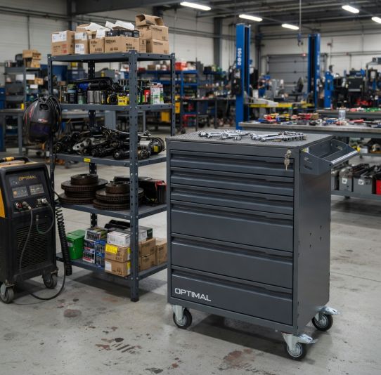 Тележка инструментальная, Optimal NT216, 6 ящиков, без инструментов, серая