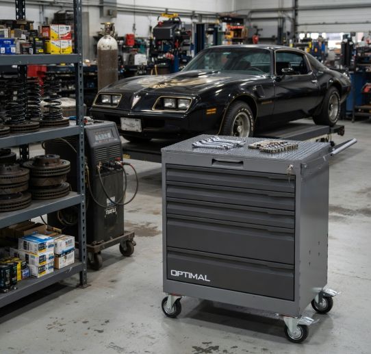 Тележка инструментальная, Optimal NT225, 5 ящиков, без инструментов, серая