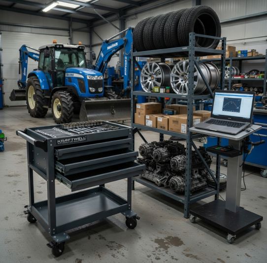 Тележка инструментальная KraftWell KRW-TT3G, 3 ящика открытая, без инструментов