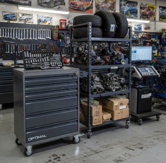 Тележка инструментальная, Optimal NT216, 6 ящиков, без инструментов, серая