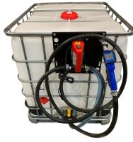 Мини АЗС из еврокуба для ДТ 220V 40 л/м бытовая со счетчиком в пистолете