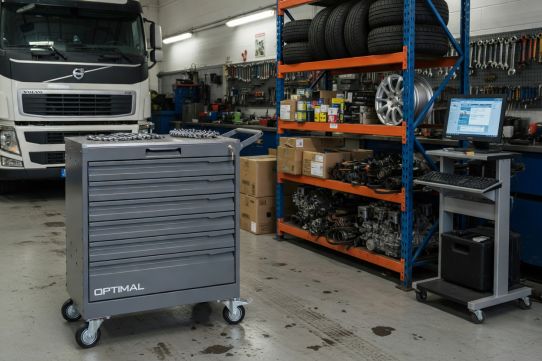 Тележка инструментальная Optimal NT226, 6 ящиков, без инструментов, серая