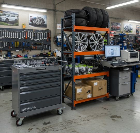 Тележка инструментальная, Optimal NT225, 5 ящиков, без инструментов, серая