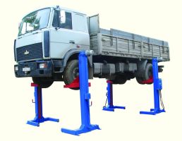 Подкатной подъемник для грузовых автомобилей электромеханический 10т АСО ПП-10, 4 колонны