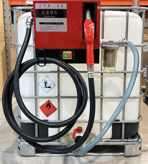 Мини АЗС для дизеля 220V 60 л/м еврокуб 1000л с закрытой колонкой Cube