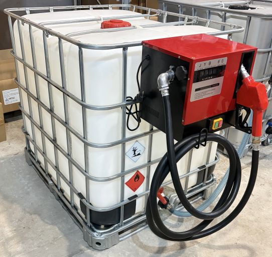 Мини АЗС для дизеля 220V 60 л/м еврокуб 1000л с закрытой колонкой Cube