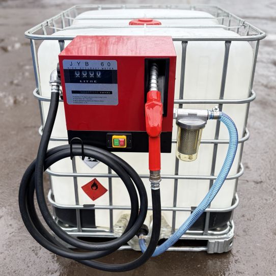 Мини АЗС для дизеля 220V 60 л/м еврокуб 1000л с закрытой колонкой Cube