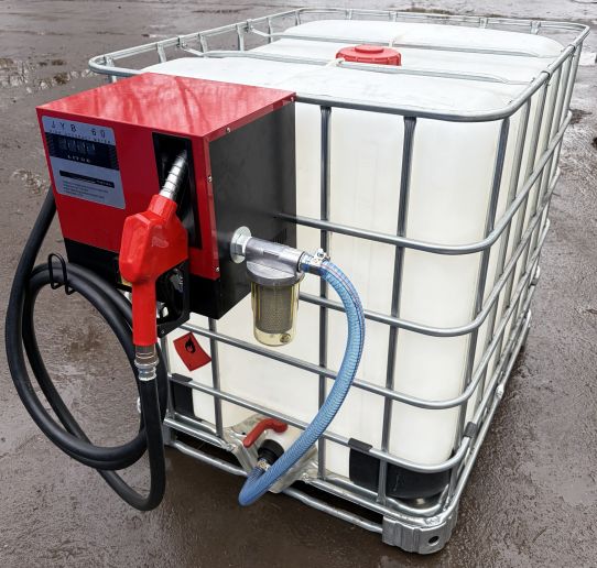 Мини АЗС для дизеля 220V 60 л/м еврокуб 1000л с закрытой колонкой Cube