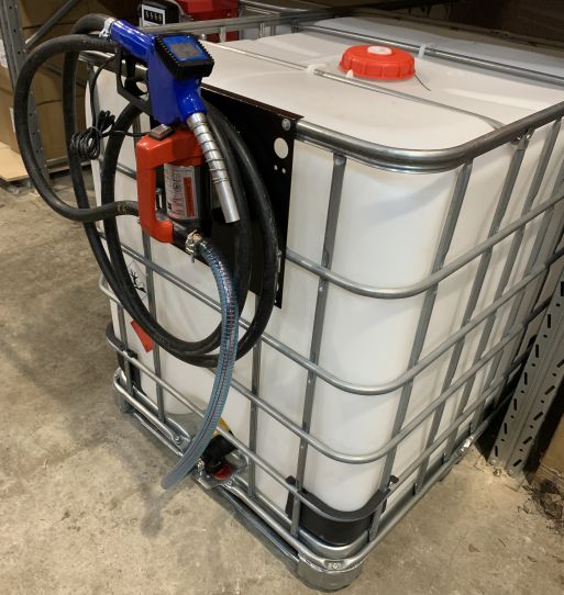 Мини АЗС из еврокуба для ДТ 220V 40 л/м бытовая со счетчиком в пистолете