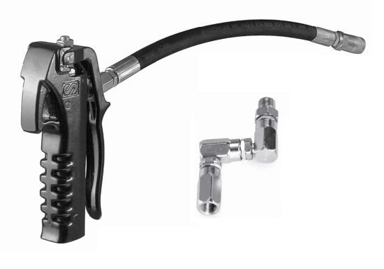 Пистолет раздаточный ручной для консистентной смазки с Z-образным шарниром и резиновым шлангом, Samoa 413082