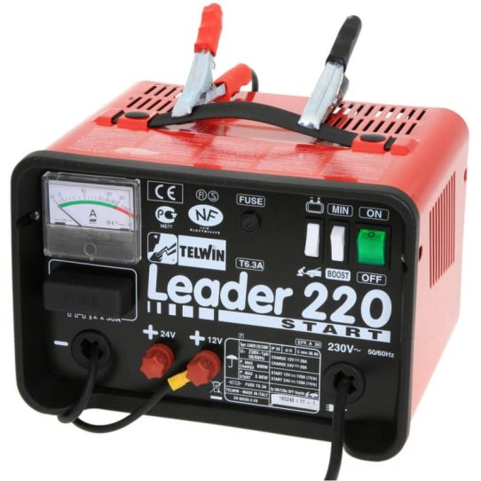 Пуско-зарядное устройство для 12В и 24В аккумуляторов, пусковой ток 180А Leader 220 Start TELWIN