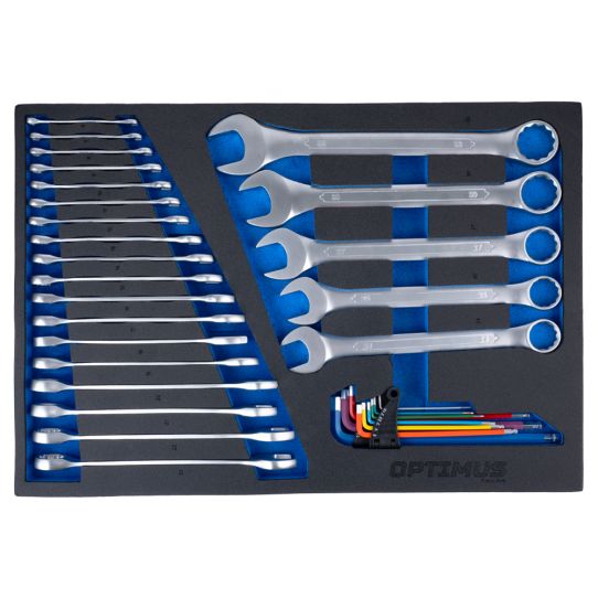 Тележка инструментальная Wiederkraft OPT-717E, 7 ящиков, с набором инструментов 298 предмета