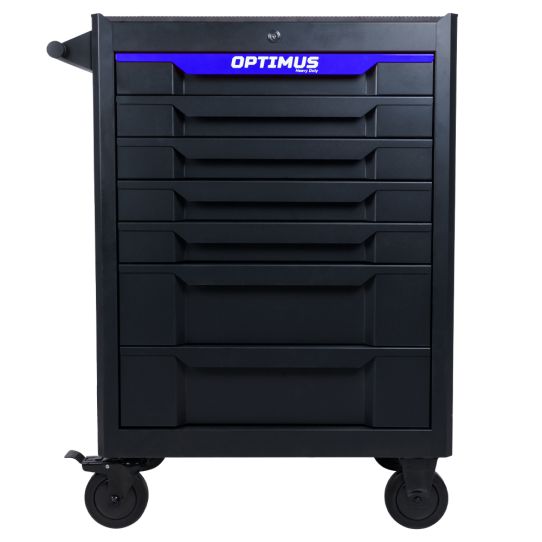 Тележка инструментальная Wiederkraft OPT-717E, 7 ящиков, с набором инструментов 298 предмета