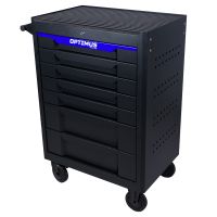 Тележка инструментальная Wiederkraft OPT-717E, 7 ящиков, с набором инструментов 298 предмета