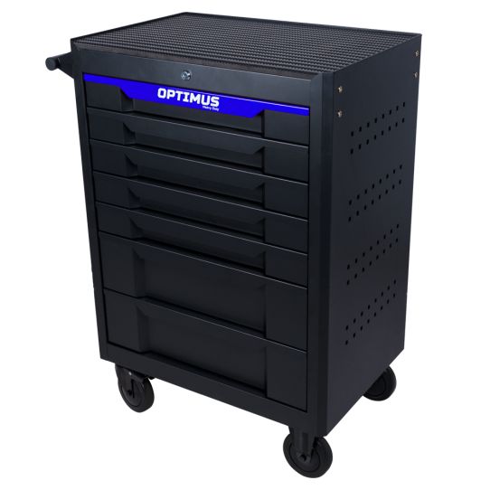 Тележка инструментальная Wiederkraft OPT-717E, 7 ящиков, с набором инструментов 298 предмета