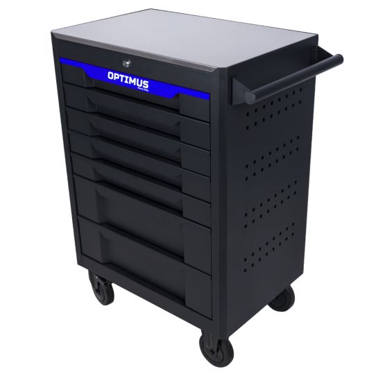 Тележка инструментальная Wiederkraft OPT-717M, 7 ящиков, с набором инструментов 298 предметов