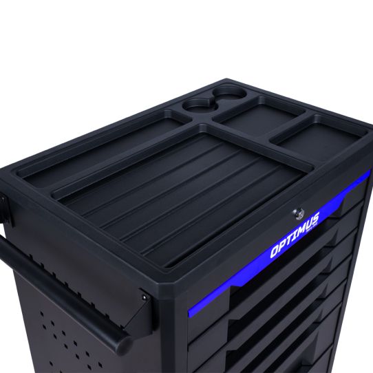 Тележка инструментальная Wiederkraft OPT-717P, 7 ящиков, с набором инструментов 298 предметов