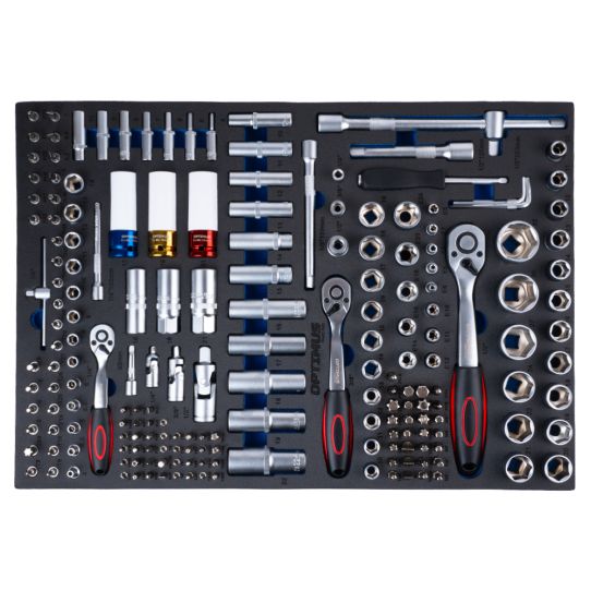 Тележка инструментальная Wiederkraft OPT-717P, 7 ящиков, с набором инструментов 298 предметов