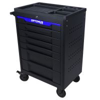 Тележка инструментальная Wiederkraft OPT-717P, 7 ящиков, с набором инструментов 298 предметов