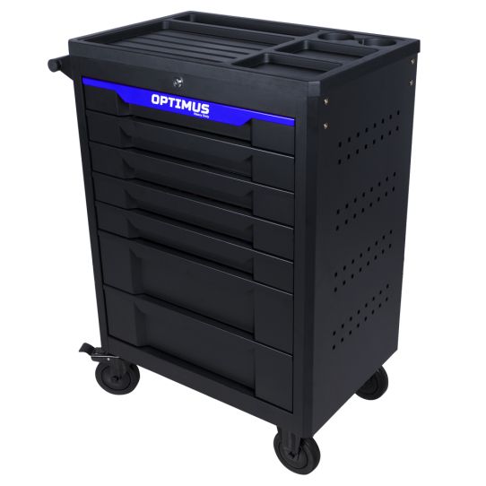 Тележка инструментальная Wiederkraft OPT-717P, 7 ящиков, с набором инструментов 298 предметов