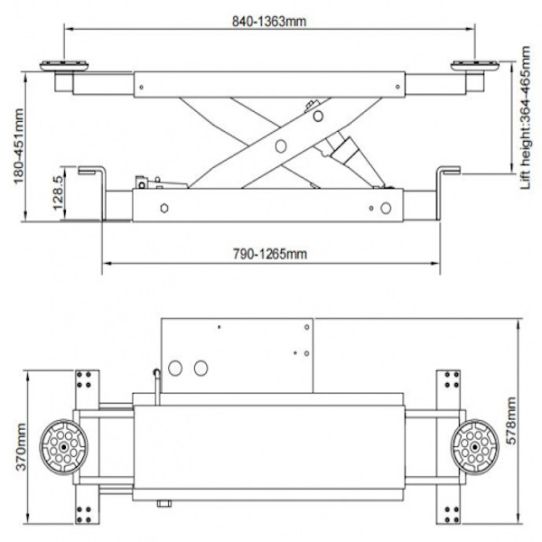 Траверса ручная для ножничных и четырехстоечных подъемников, 2,2 т Atis J5H