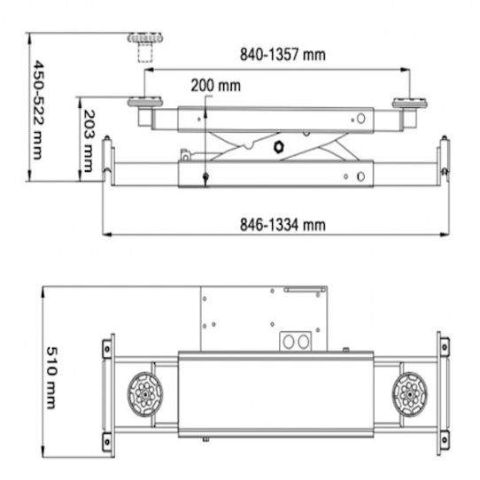 Ручная траверса для ножничных и 4-стоечных подъемников, 2,8 т Atis J6H