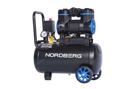 Поршневой компрессор 18 л, 170 л/м, 220В, 0.9 кВт, коаксиальный, безмасляный Nordberg NCEO10/170