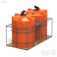 Кассета с деревянным полом двойная с емкостями V 6000 КАС