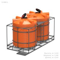 Кассета с полным сливом двойная с емкостями V 5000 КАС