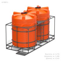 Кассета с полным сливом двойная с емкостями V 6000 КАС